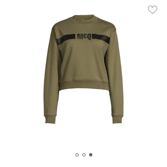 McQ by Alexander McQueen Military Green Crew Neck Sweater NWT - Picture 1 of 6